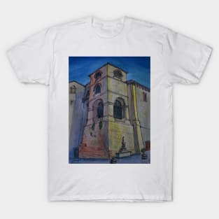 Watercolor Sketch - Bell Tower of the Church of San Francesco, Enna, Sicily T-Shirt